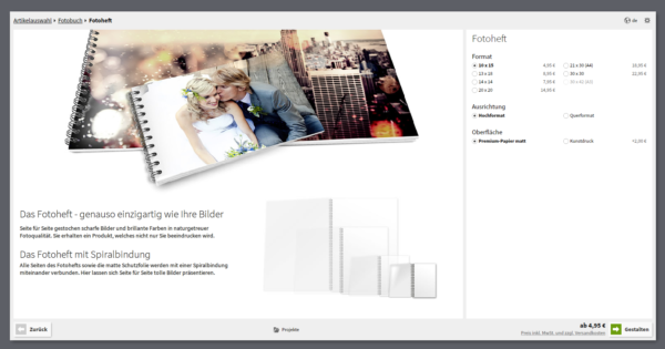 Auswahl des Fotohefts Saal Digital Verena Dechant Produkttest